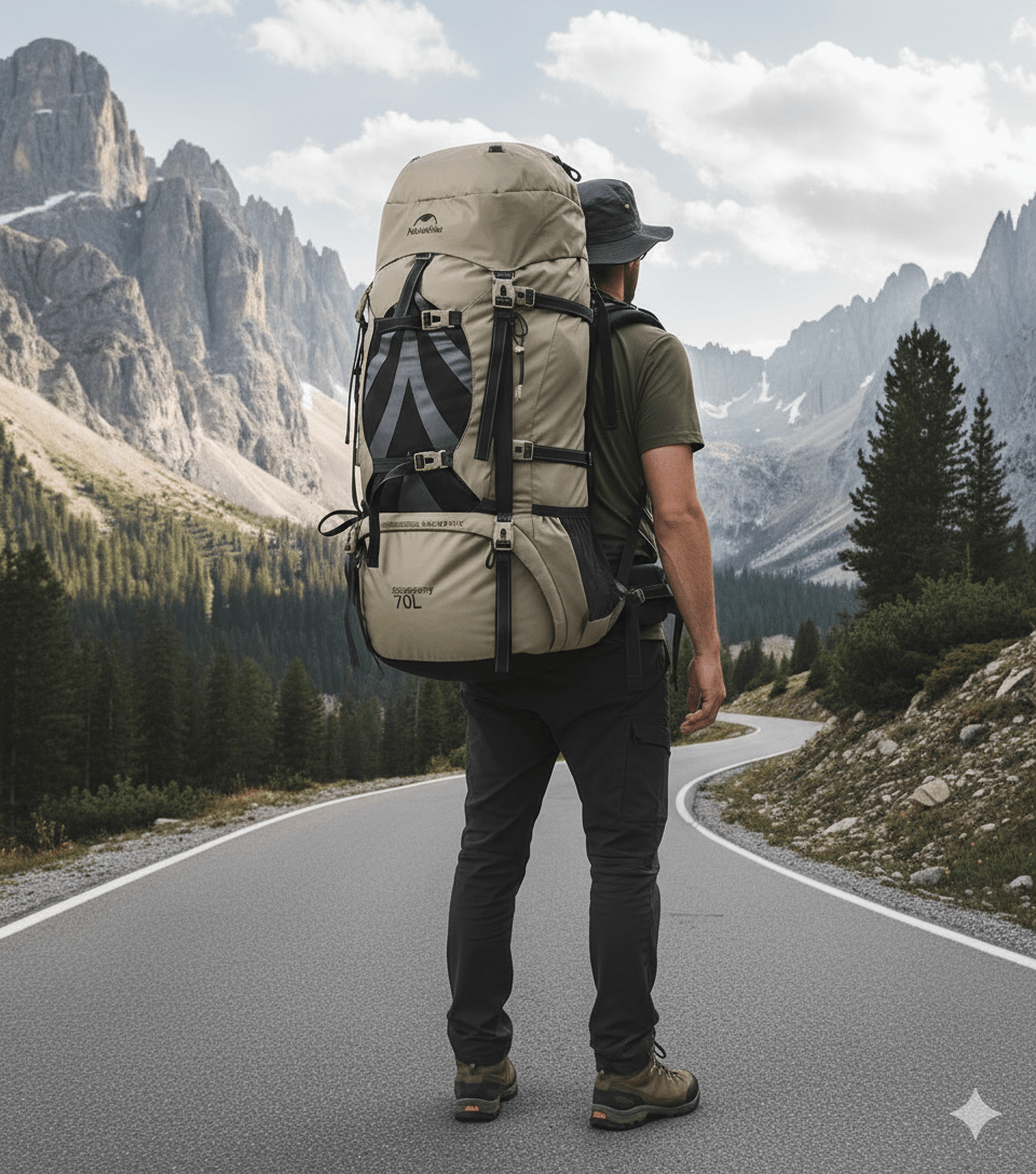 Sac de Trekking 70L – Grande Capacité, Confort Ergonomique & Résistance à l’Eau (1,4 kg) - Rando Store™