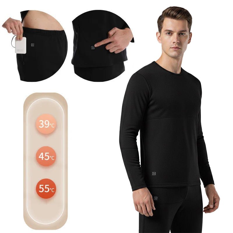 Sous - Vêtement Chauffant Trekking Homme – Hiver, 3 Niveaux de Chaleur, Respirant & Confortable - Rando Store™